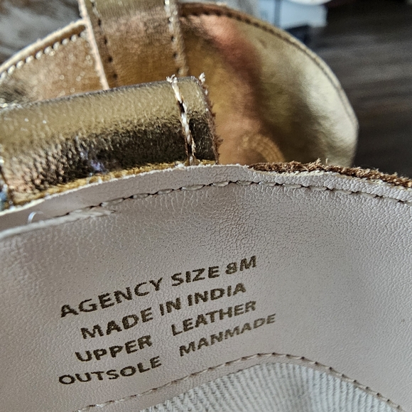 Leather Gold Cowgirl Boots size 8 - Picture 3 of 8